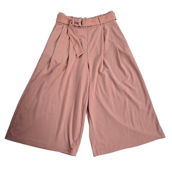 Uniqlo Wide‎ Leg Cropped Pants Trousers Peach Blush Women's Size Small - Picture 1 of 9
